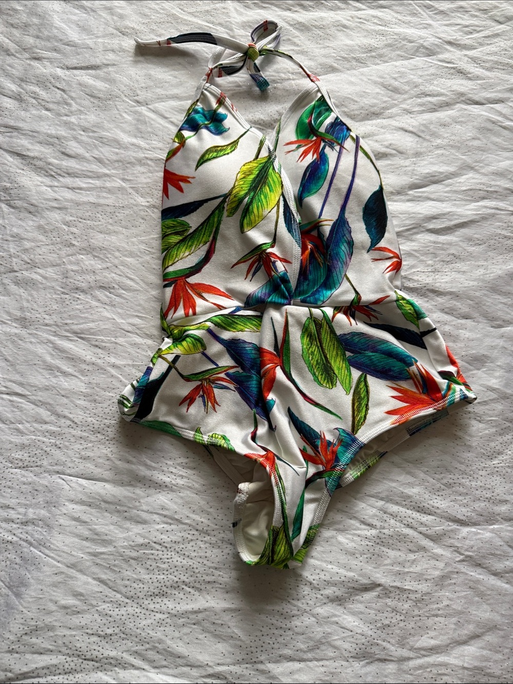 Angel de la guarda White Tropical Floral One-Piece Swimsui for women size L